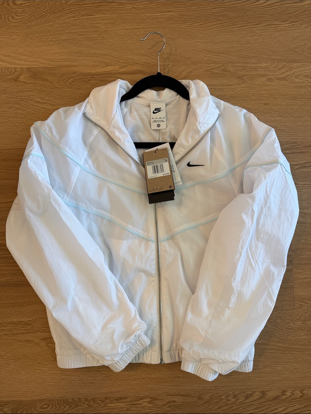 Nike White Women’s Bomber Jacket with Black Swoosh